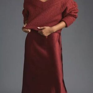 Anthropologie Burgundy Maxi Dress